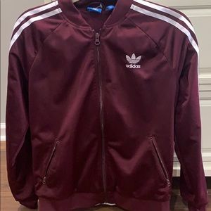 Adidas maroon zip up!!